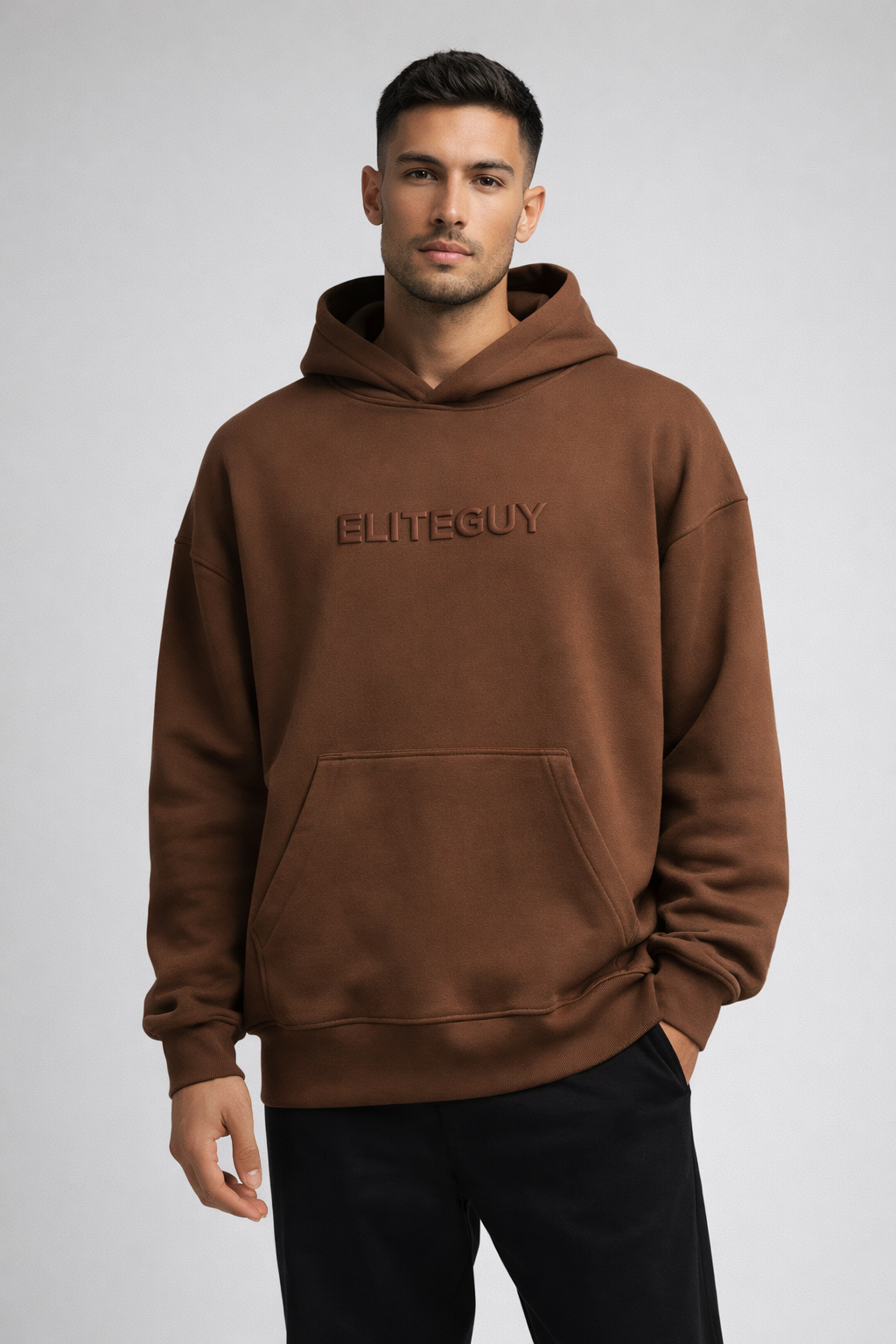 Elite Guy Premium Oversized Hoodie - Coffee Brown