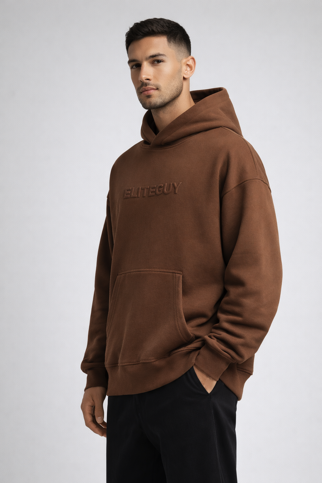 Elite Guy Premium Oversized Hoodie - Coffee Brown