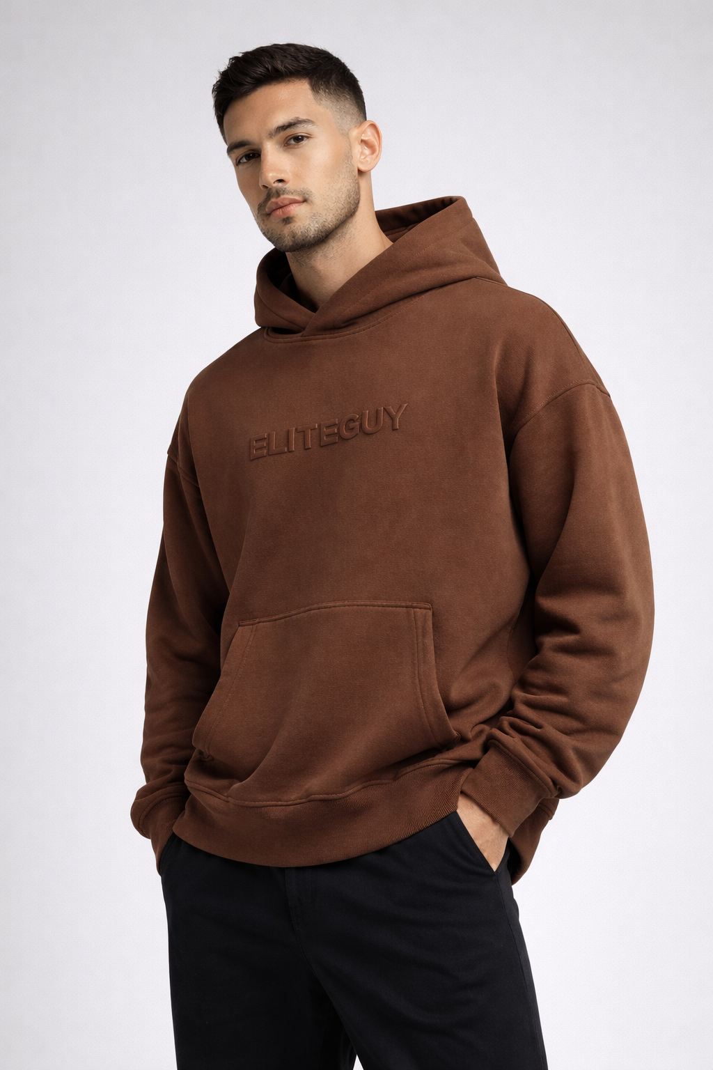 Elite Guy Premium Oversized Hoodie - Coffee Brown