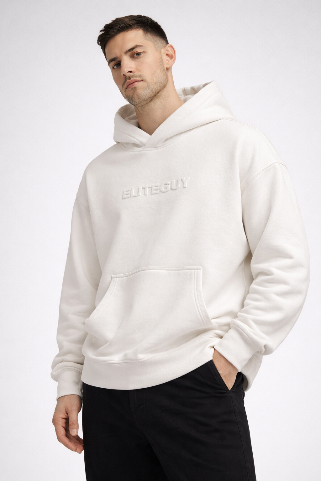 Elite Guy Premium Oversized Hoodie - Off White